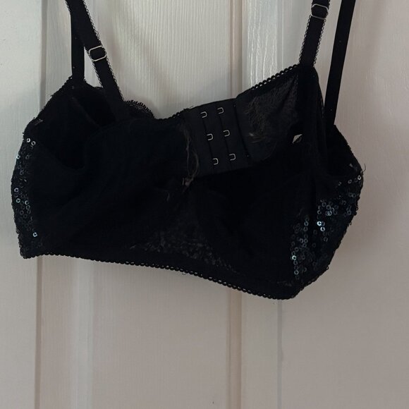 🖤 Aerie Black Bra w/ Iridescent Blue Sequins – Size 34C ✨ - Picture 2 of 5